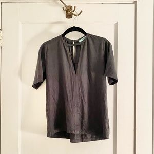 Olive Green Suede Blouse